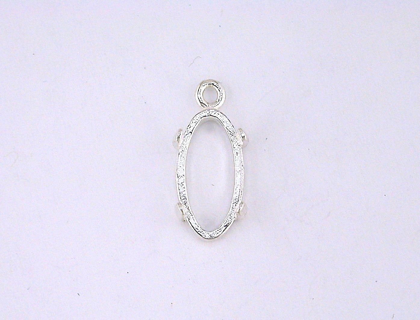 Oval Cabochon Dangle Setting Sterling Silver