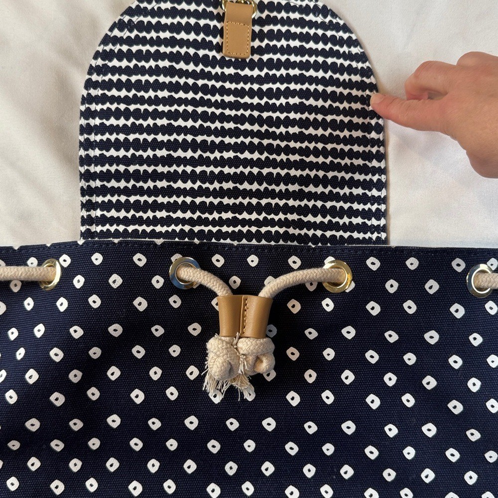 Vineyard Vines Stingray Painted Rattan Canvas Daypack Backpack