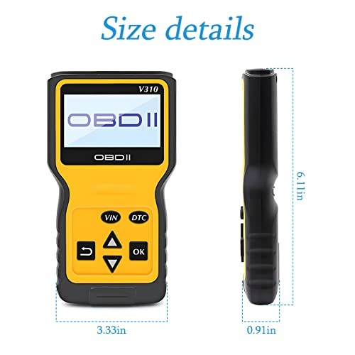 OBD2 Scanner Code Reader for Car Check Engine - CAN Diagnostic Tool - Yellow