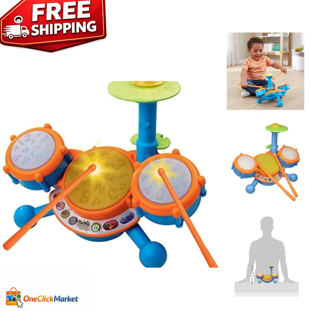 Interactive KidiBeats Drum Set for Toddlers - 4 Play Modes, Includes Sticks