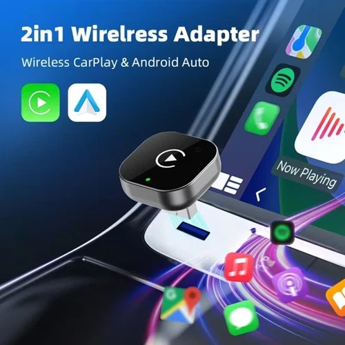 Wireless CarPlay Adapter for Apple iPhone & Android Auto USB Adapter Plug & Play