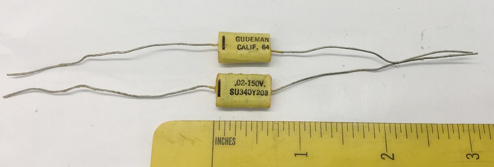 10 NOS Gudeman Capacitors .02 MFD @ 150 VDC