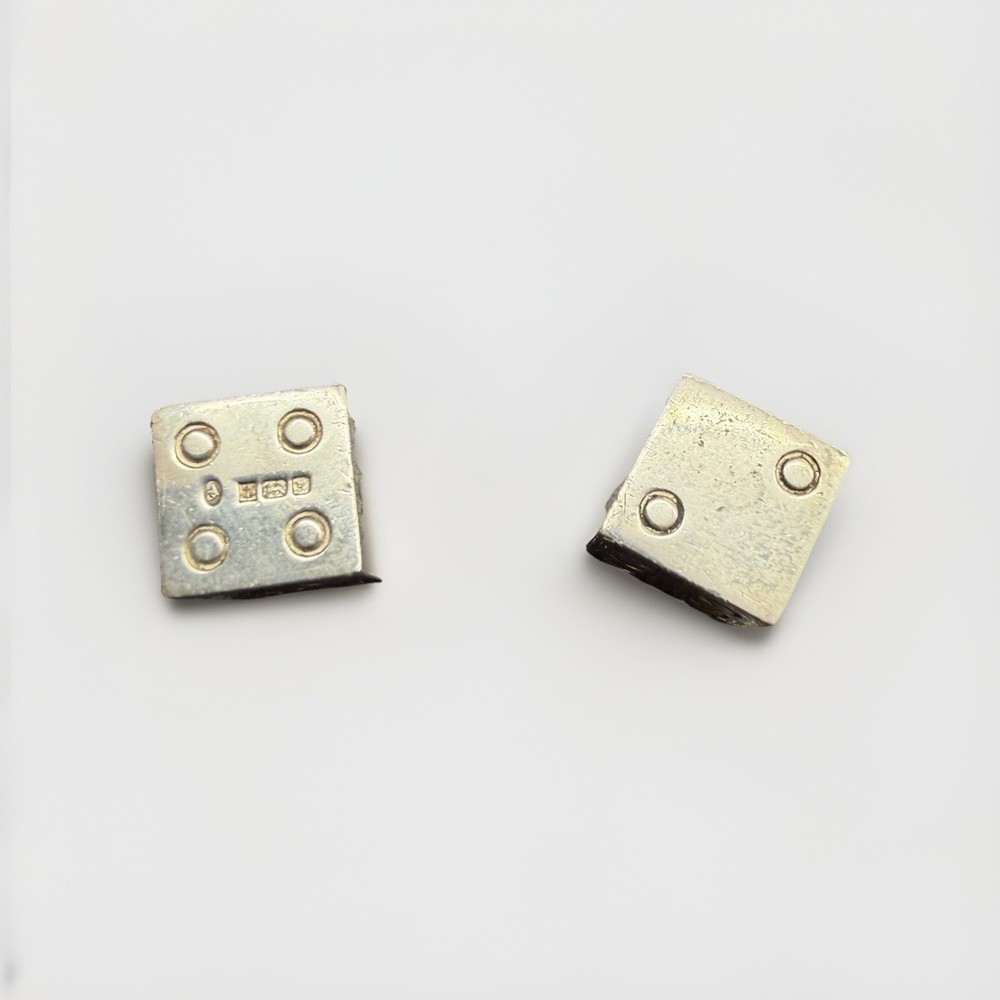 ASPREY & Co. Solid Sterling Silver Dice Pair - Birmingham 1998 - 42.4g Luxury