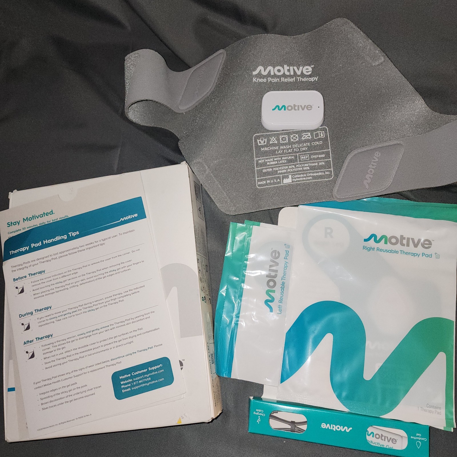 Motive Knee Pain Relief Therapy Brace Device Left Right Knee