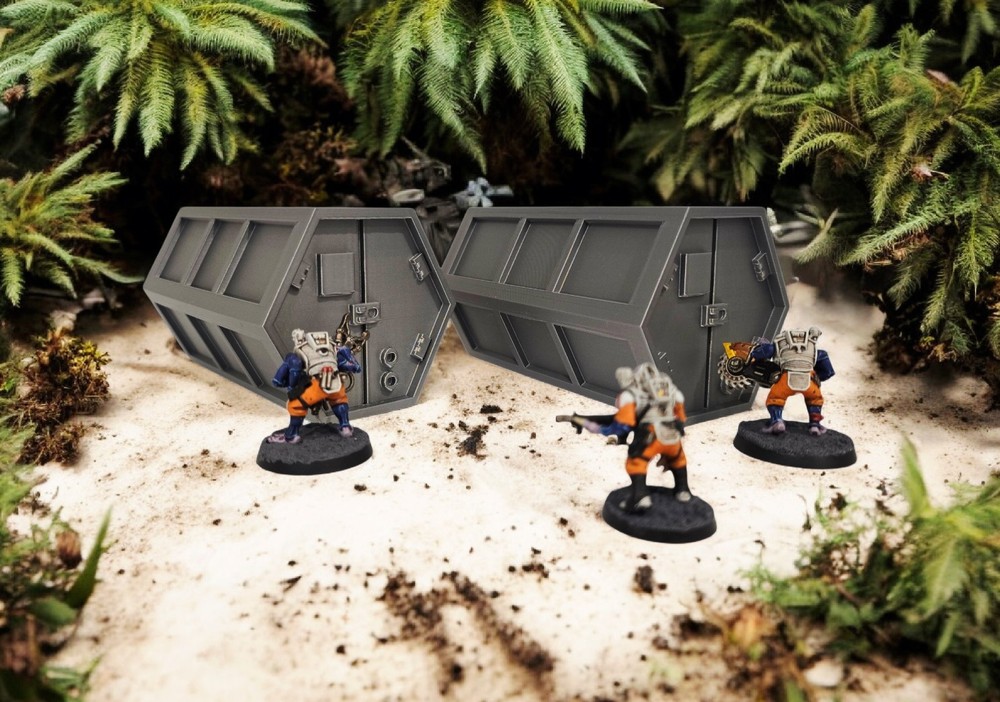 3D Printed Terrain Sci-Fi Cargo Container Perfect For Warhammer 40K Or Kill Team