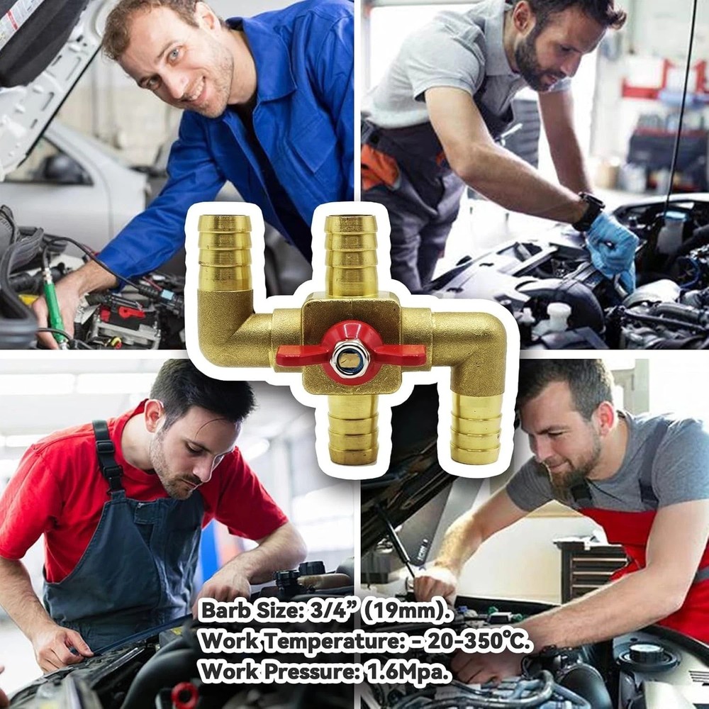 Heater Core Bypass Valve 4-Way Solid Brass Automobile Integrated Manual Control.