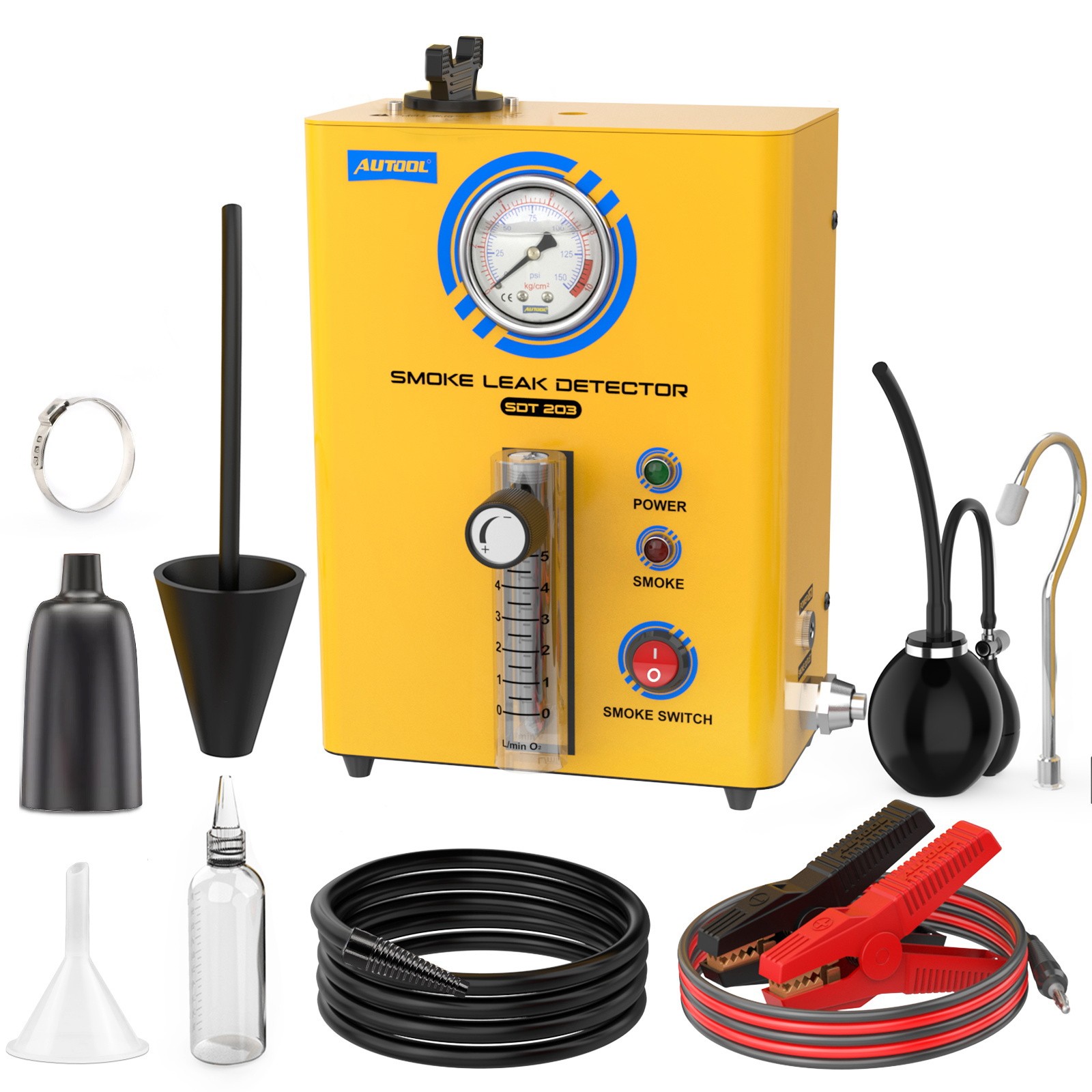 AUTOOL Automotive Smoke Leak Detector EVAP Smoke Machine Fuel Pipe Vacuum Tester