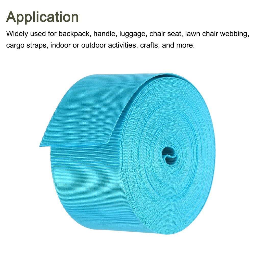 Flat Nylon Webbing Strap 2 Inch 10 Yards Deep Blue for Backpack