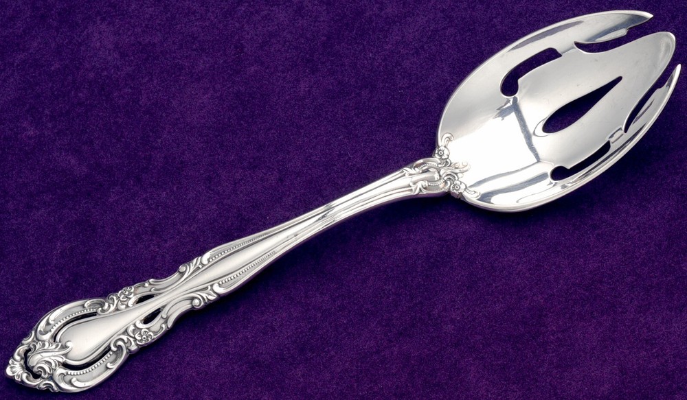 Baronial by Gorham Sterling Silver Pierced Serving Spoon 8.5" gently used