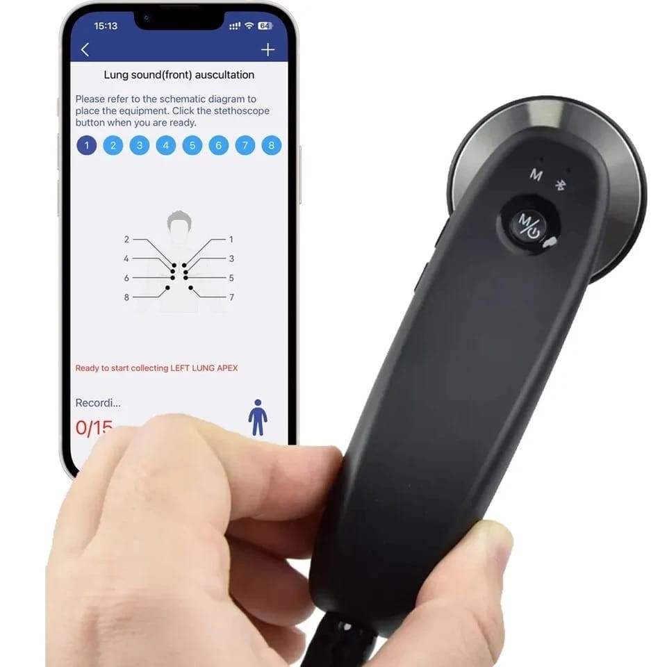 Digital Stethoscope – Bluetooth Medical Electronic Stethoscope (Black)