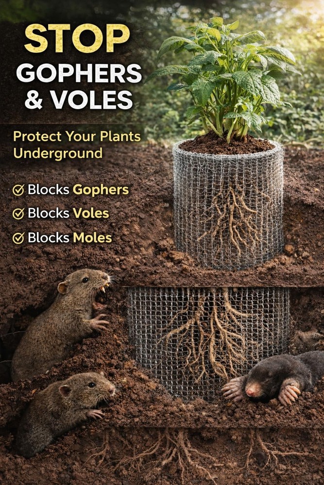 Gopher Baskets for Plants – 5 Gallon Root Guard Mesh Cages (10-Pack) | Rustpr...