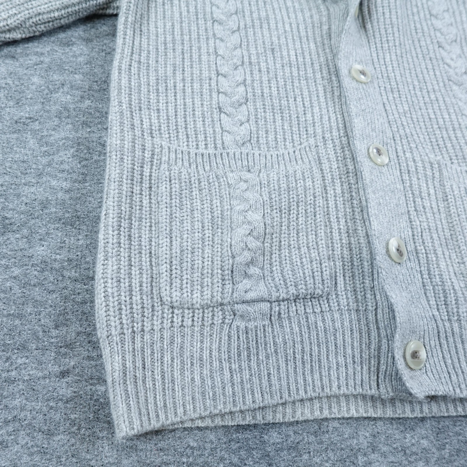 Madewell Sweater Men Medium Gray Shawl Collar Cable Knit Cardigan Merino Wool