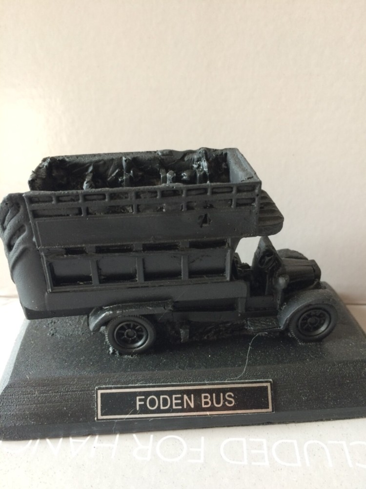 Bus. Open top. Circa 1920s-30s. Scottish Coal ornament.