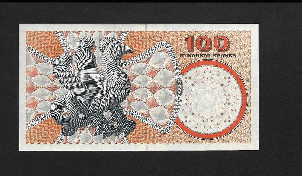 Denmark p-61a, UNC, 100 Kroner, 2002, Prefix B4