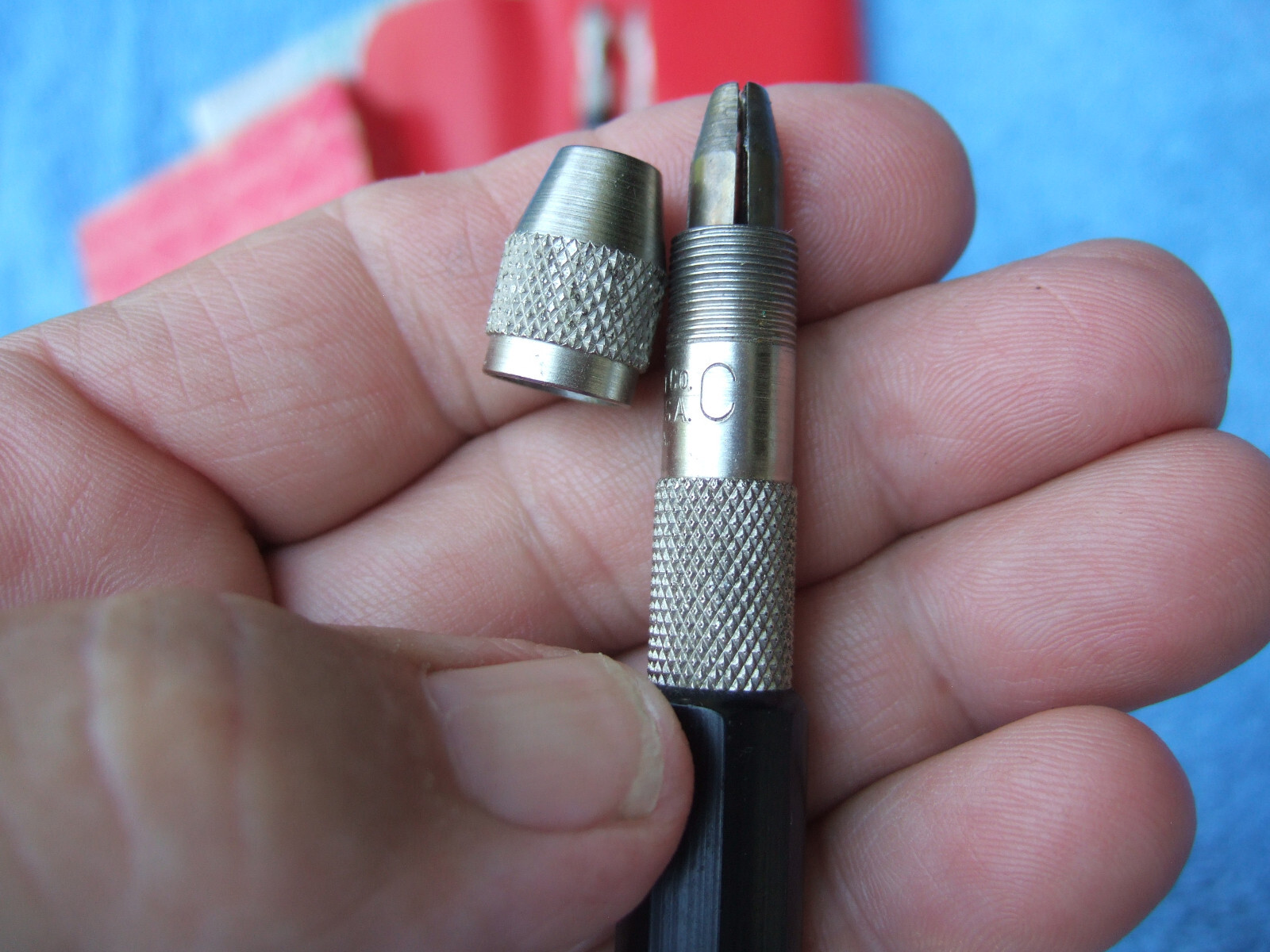 Starrett No S166 Pin Vise Set Vintage USA Octagonal Handle MACHINIST TOOLMAKER 2