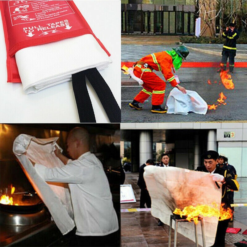 Large Fire Blanket Fireproof For Home Kitchen Office Caravan Emergency Safety1m²