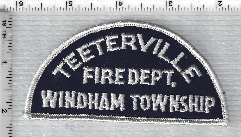 Teeterville Fire Dept Windham Township, Ontario, Canada 1st Issue Shoulder Patch