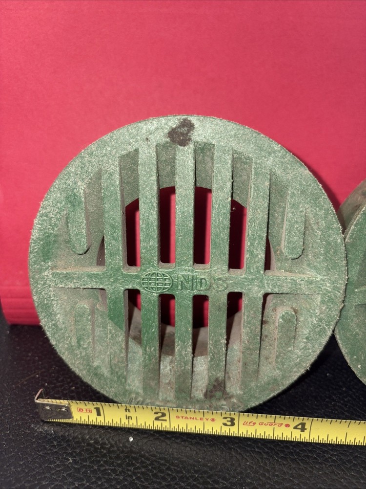 2 PACK NDS 3 in. Green Round Polyethylene Drain Grate
