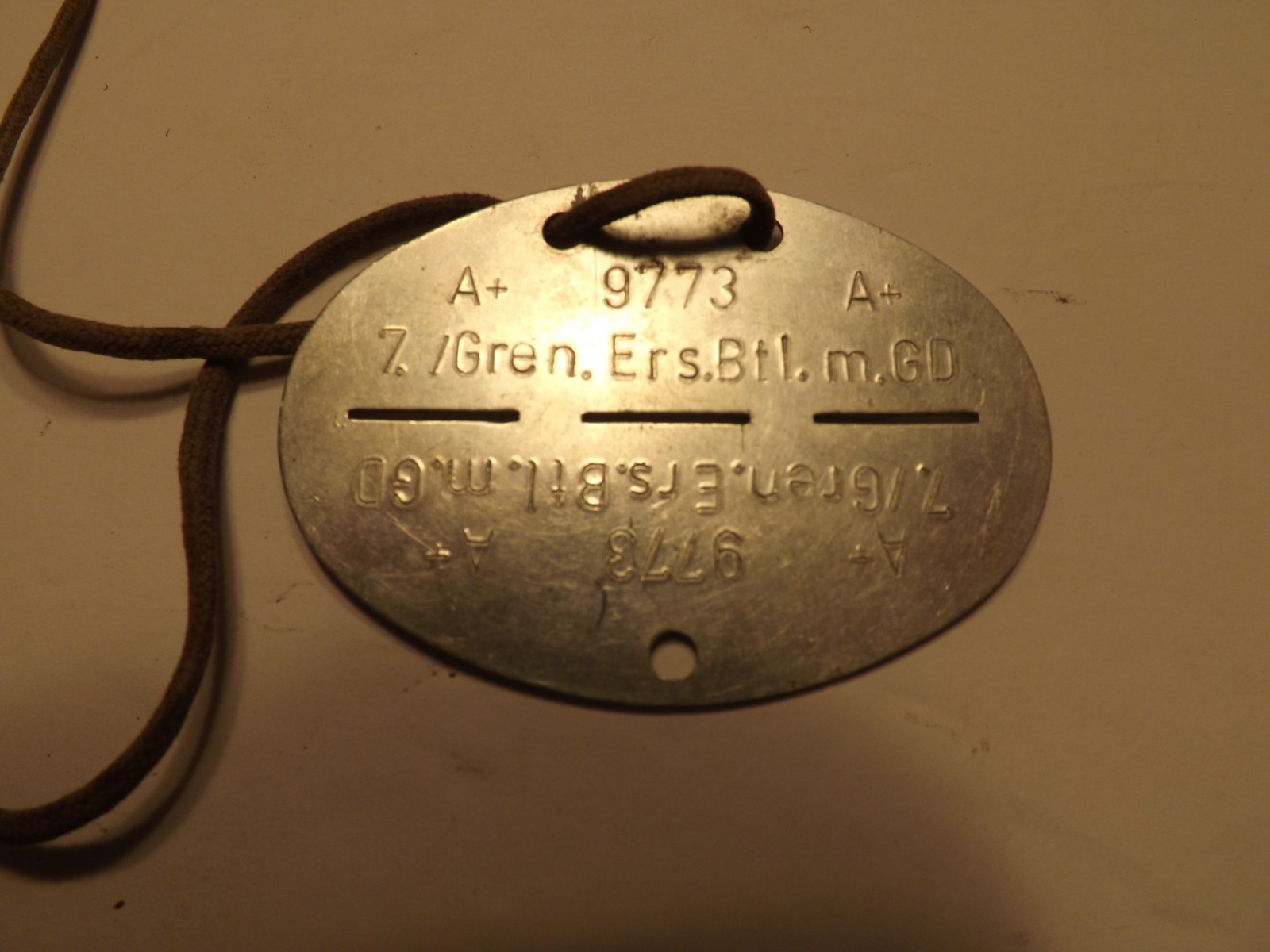 Original WW2 German Army Soldiers Dog Tag- ID #