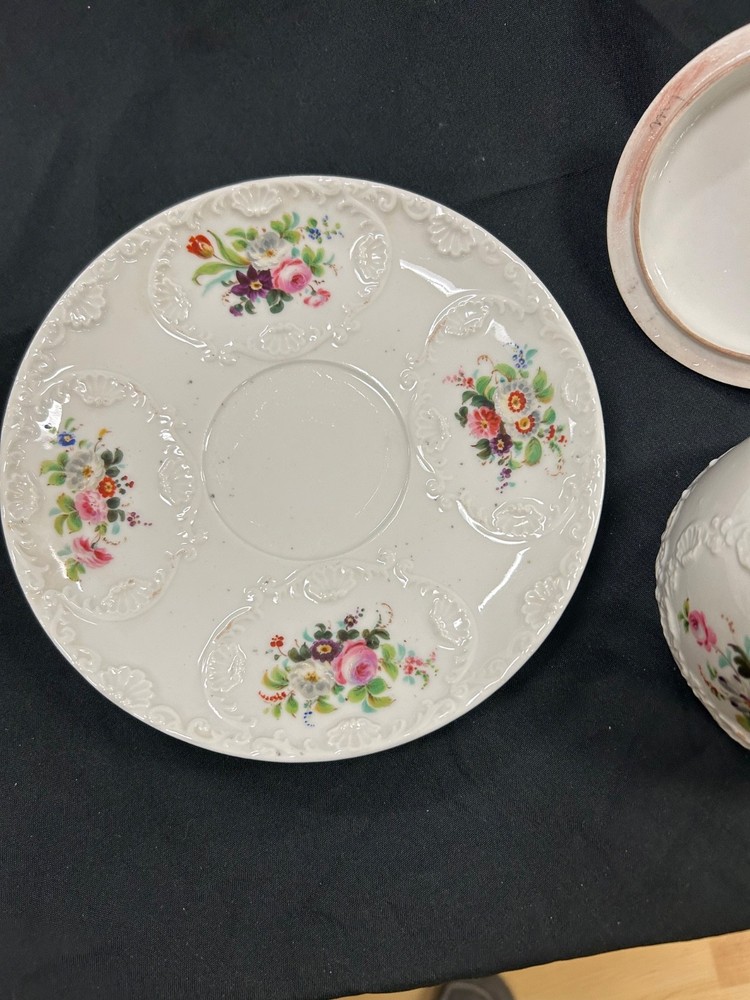 Jacob Petit large covered cup and saucer
