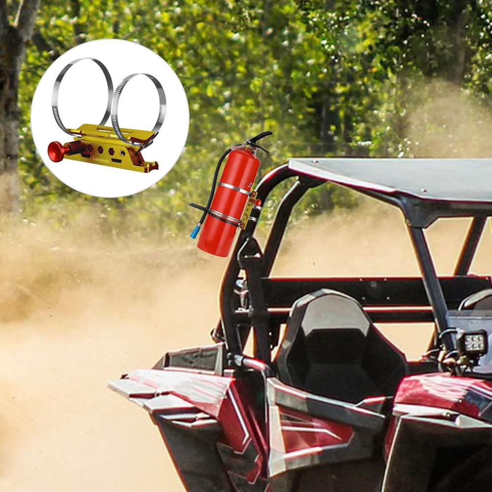 Vehicle Fire Extinguisher Mount, Aluminum Quick Release Roll Bar Fire Extinguish