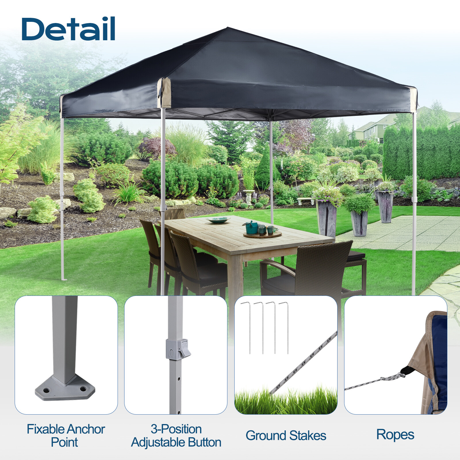 12'x12' Commercial Pop UP Canopy Heavy Duty Party Tent Folding Waterproof Gazebo