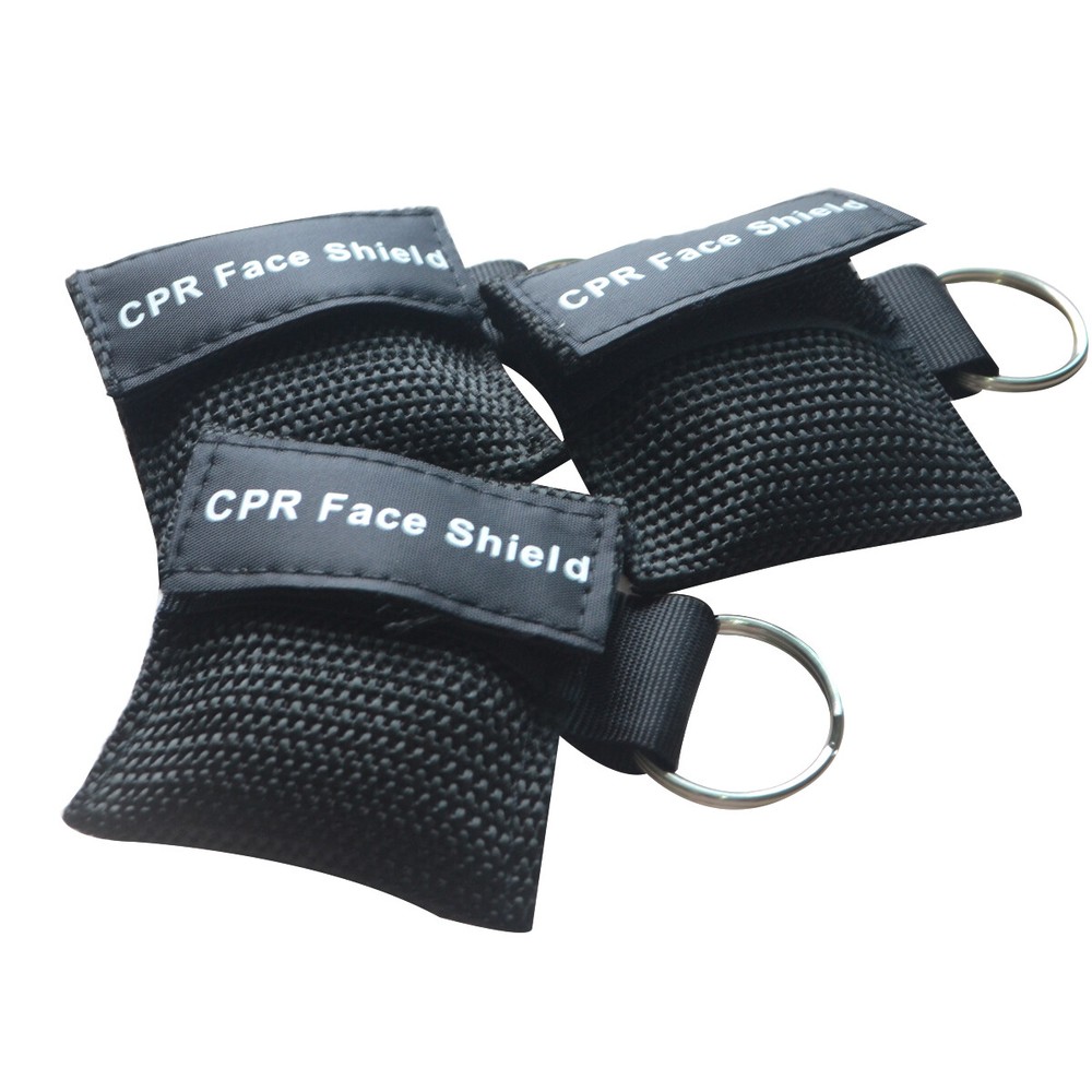 100x CPR Keychain Pouch CPR Training CPR Mask for first aid training Black