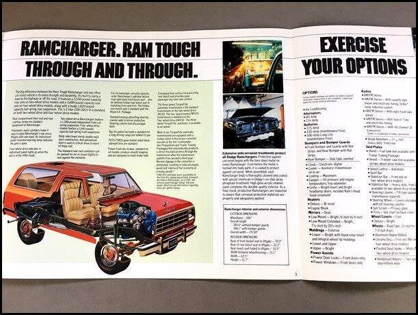 1982 Dodge Ramcharger Original Car Sales Brochure Catalog