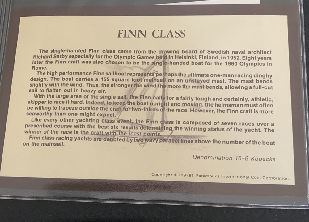 Russia 1980 Moscow Fdc Olympics Sailing Finn Class