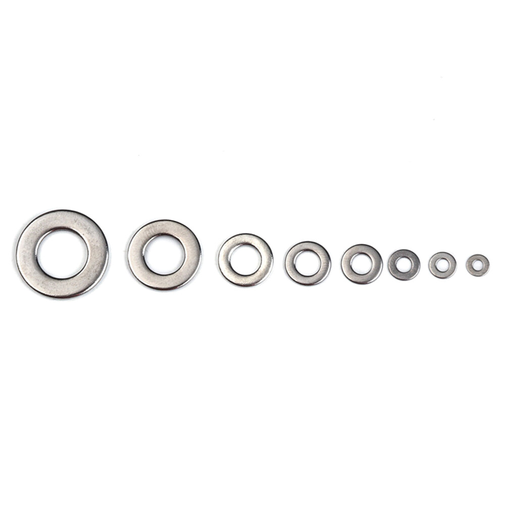 360pcs 8 Sizes Stainless Steel Washers Set w/ Storage Case Flat
