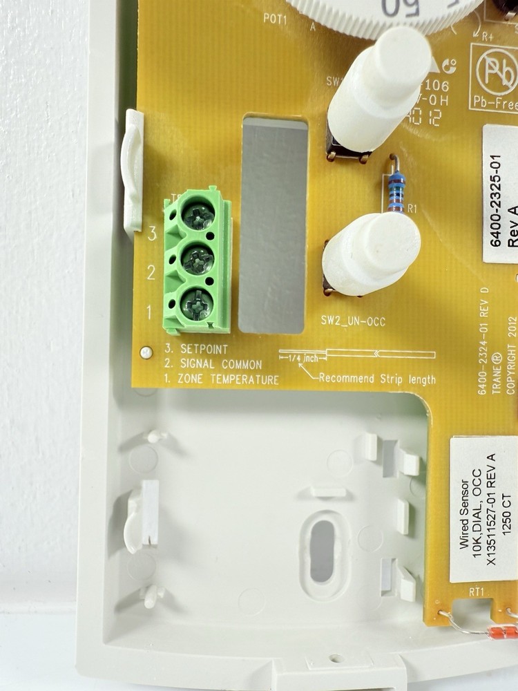 🇺🇸 TRANE 6400-2325-01 REV A Temperature Wired Zone Temperature Sensor