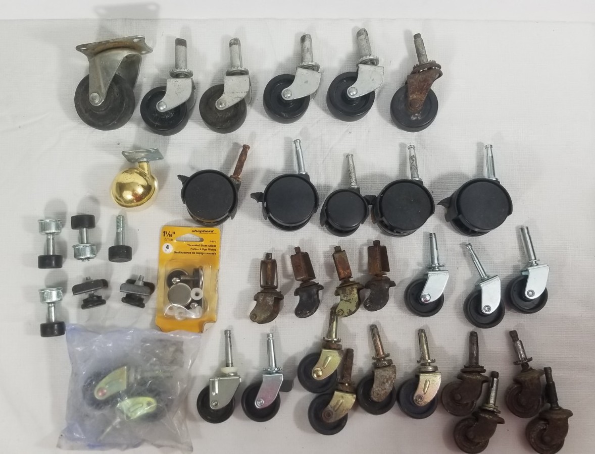 Lot Of Furniture Caster Wheels For Parts Or Repair Some Antique