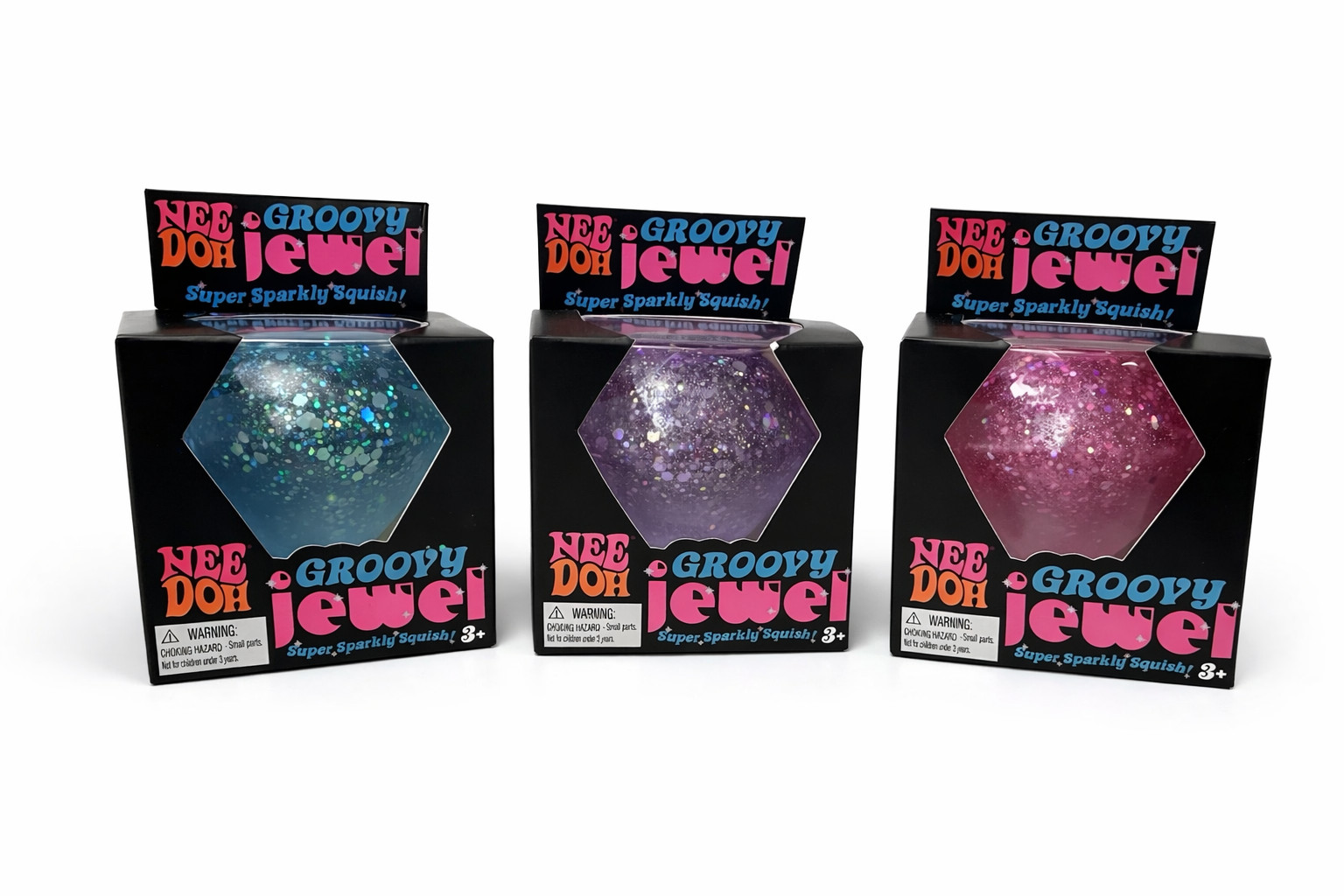 Schylling NeeDoh Groovy Jewel Sparkly Squish Stress Toy Fidget Color May Vary