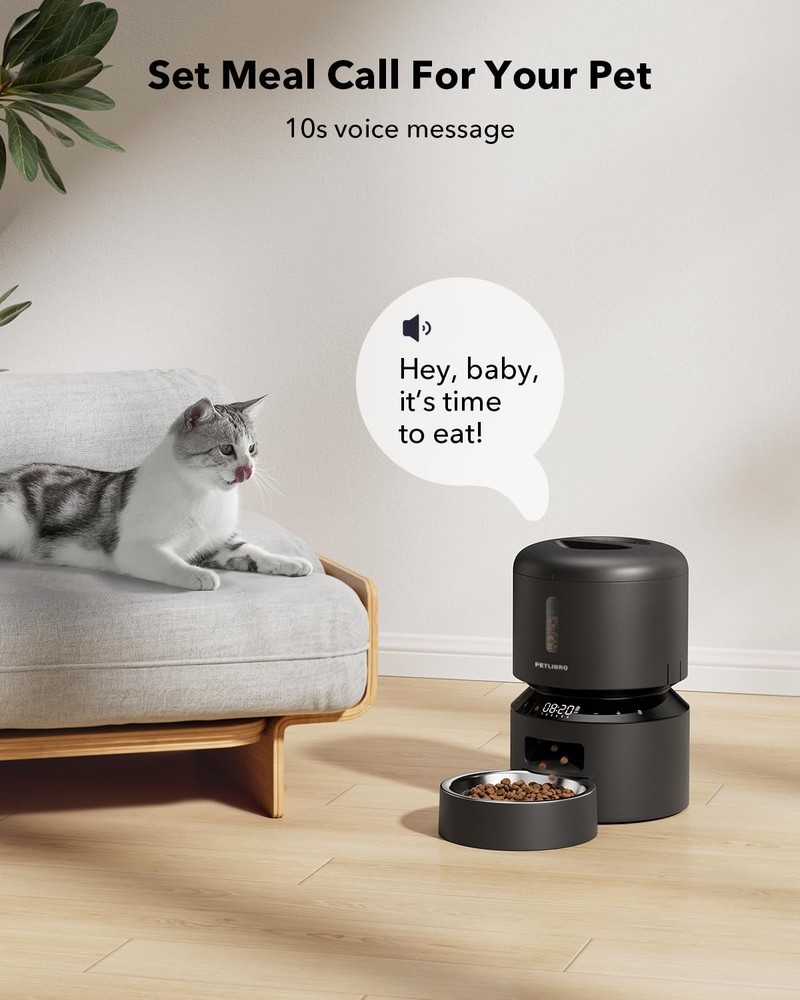 PETLIBRO Automatic Cat Feeder – 3L Programmable Pet Food Dispenser 3 L, Black