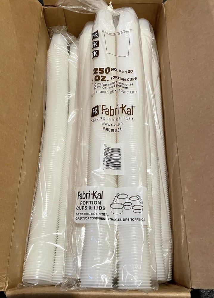 Fabri-Kal 1oz Portion Cups 9505192 Sample Cups Disposable Plastic - 2500 COUNT