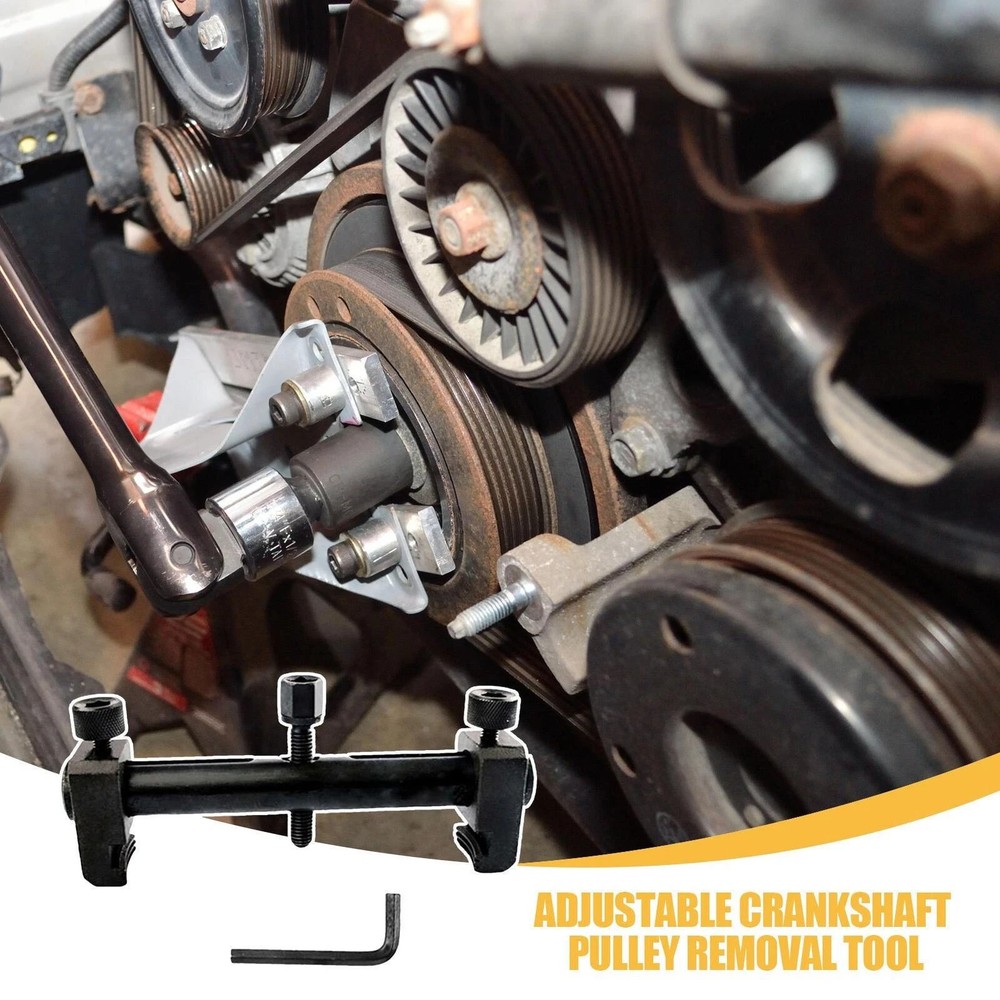 Auxiliary Puller For Ribbed Drive Pulley Crankshaft Remover Tool Kit Universal