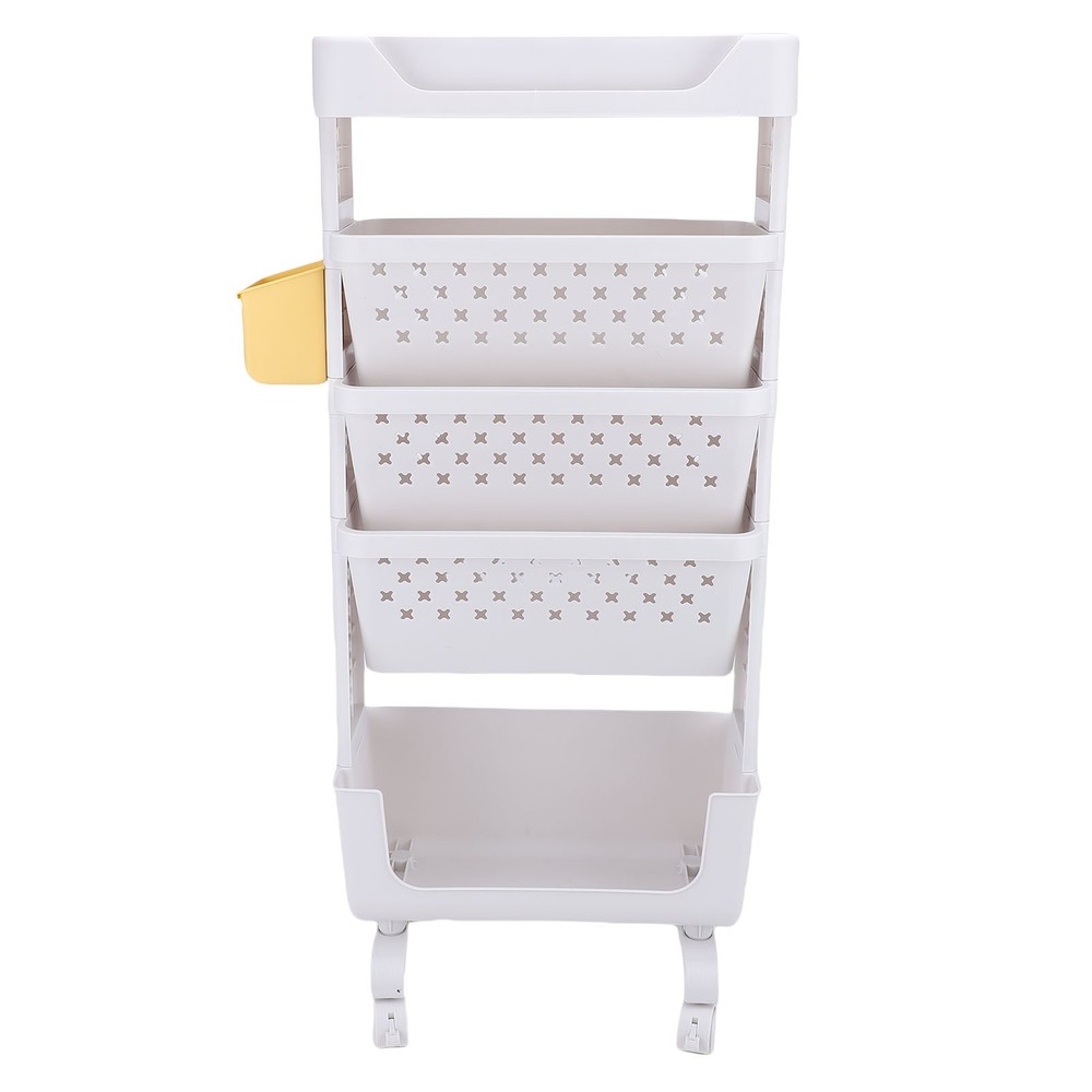 Rolling Book Cart 5 Tier PP Multi-Functional Movable Storage Book Rack Utility