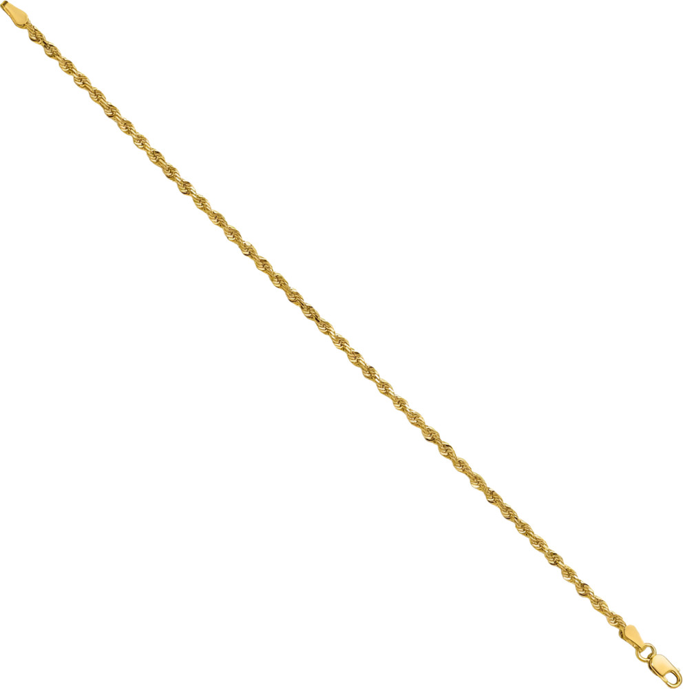10K Gilding Solid Gold 1.75mm Rope Chain Bracelet