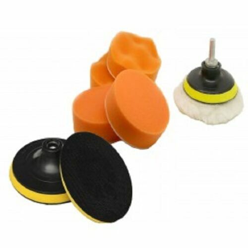7pc 3" Auto Car Polish Wax Foam Sponge Pad Polisher Buffer Kit Drill Adapter Set