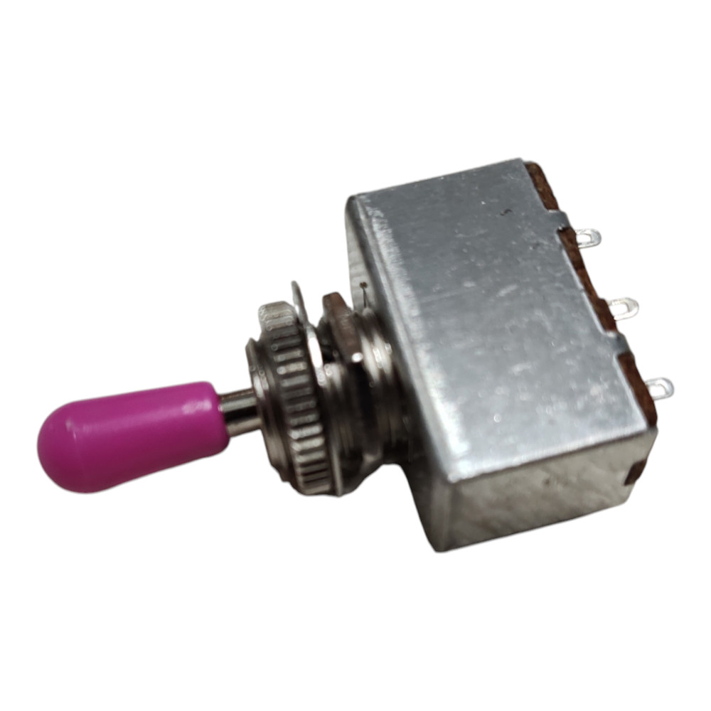 3-way Box Switch w/ 5 ft 4 Conductor Shielded Wire Chrome / Purple Tip