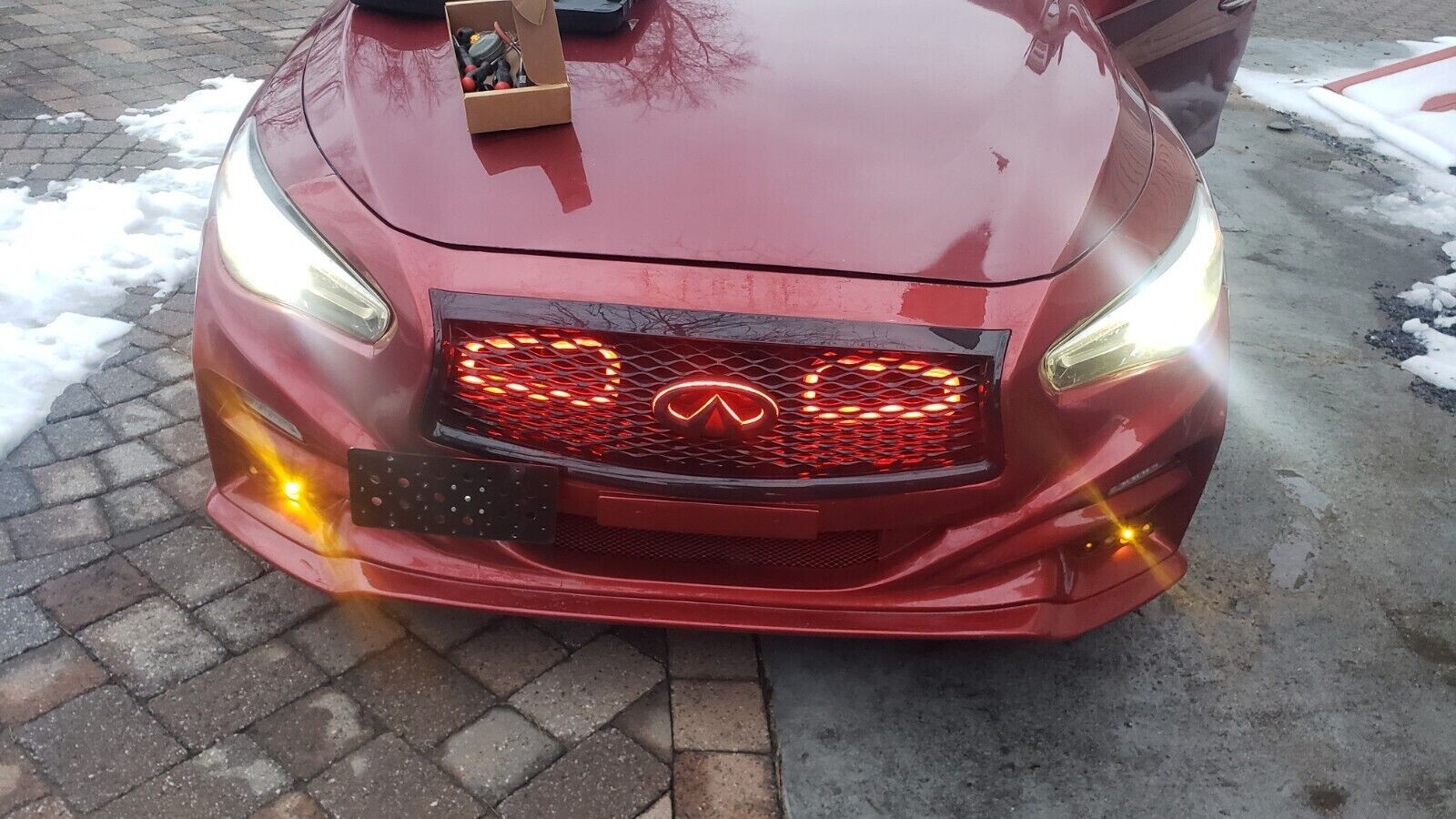 Bumper Tow Hook License Plate Mount Bracket Kit For INFINITI Q50 2014-2024 New