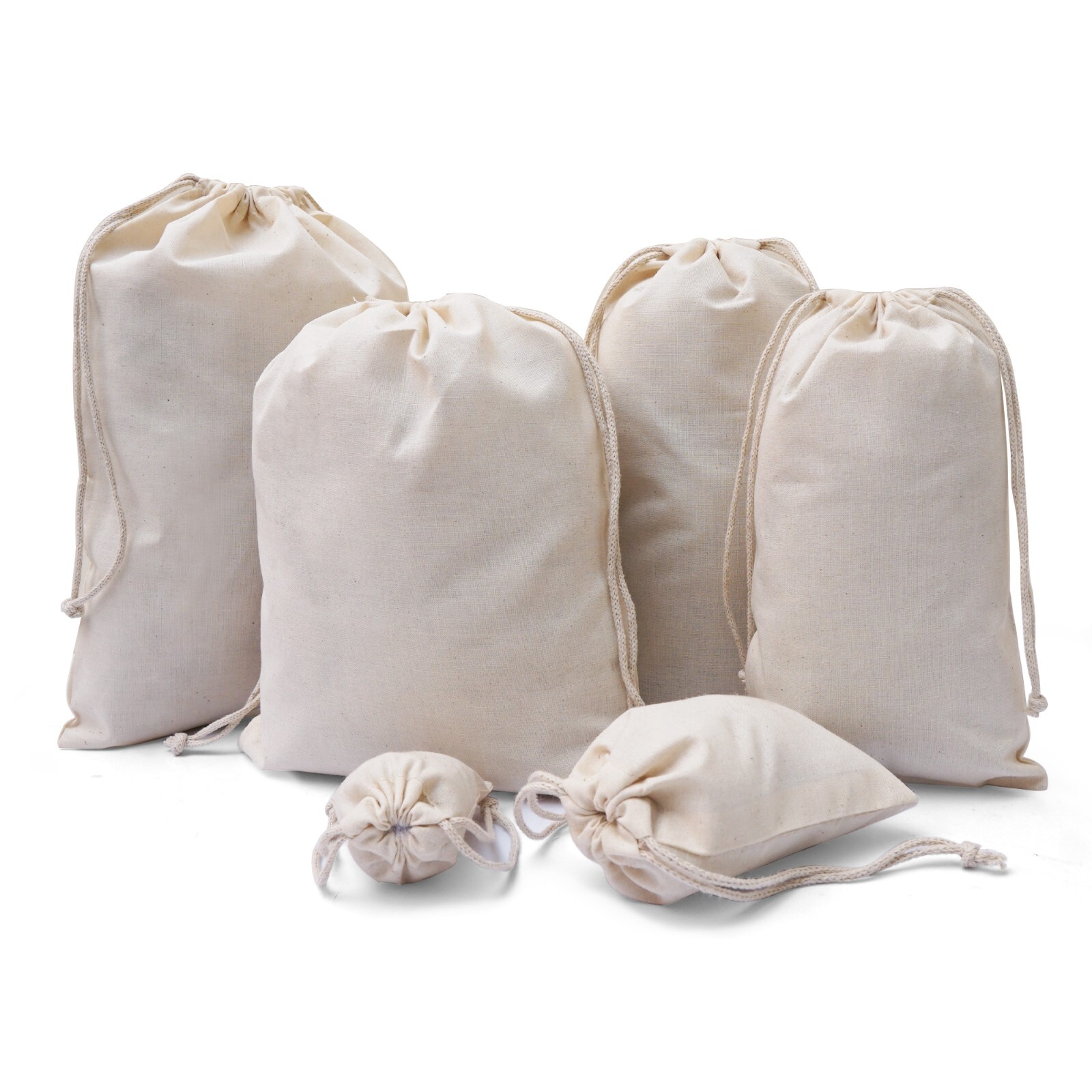 Biglotbags - 4 x 6 Inches Premium 100% Cotton Double Drawstring Bags. Qty: 300