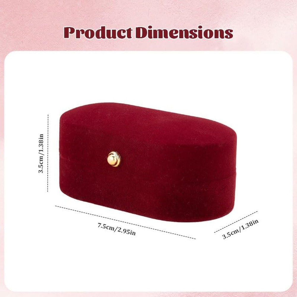 1 Coffee Mini Velvet Ring Box, Soft, Scratch Resistant, Portable Storage, Sol...