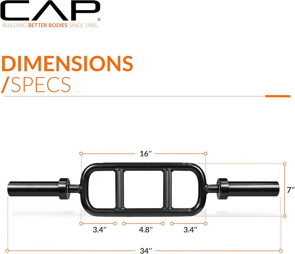 2' Solid Olympic Triceps Bar, No Collars, Black (New Version) (OBIS-34SB-3)