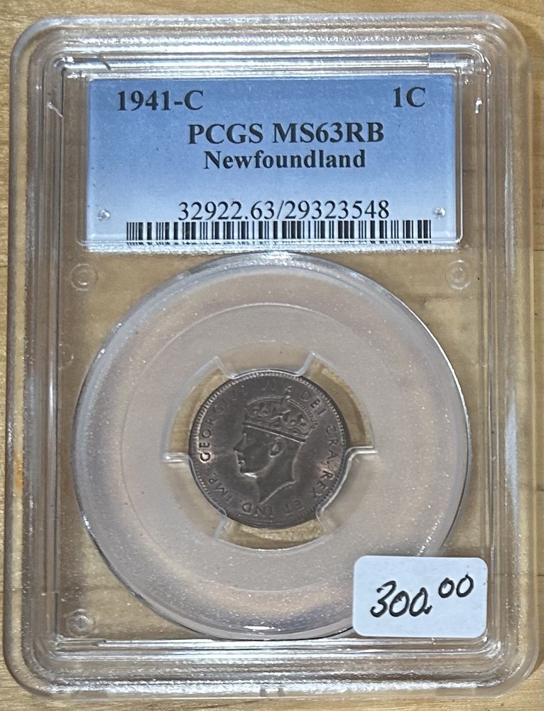 1941-C Newfoundland 1c One Cent - PCGS MS63RB  A2