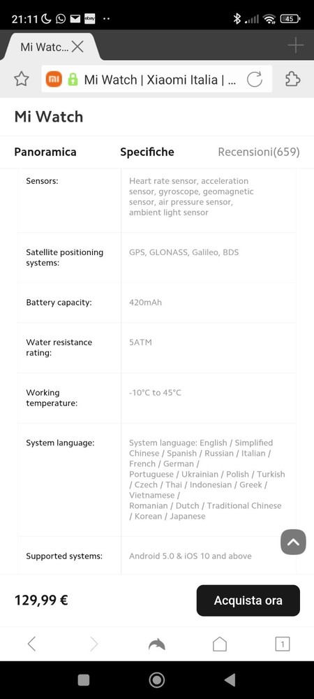 Mi Watch Model XMWTCL02