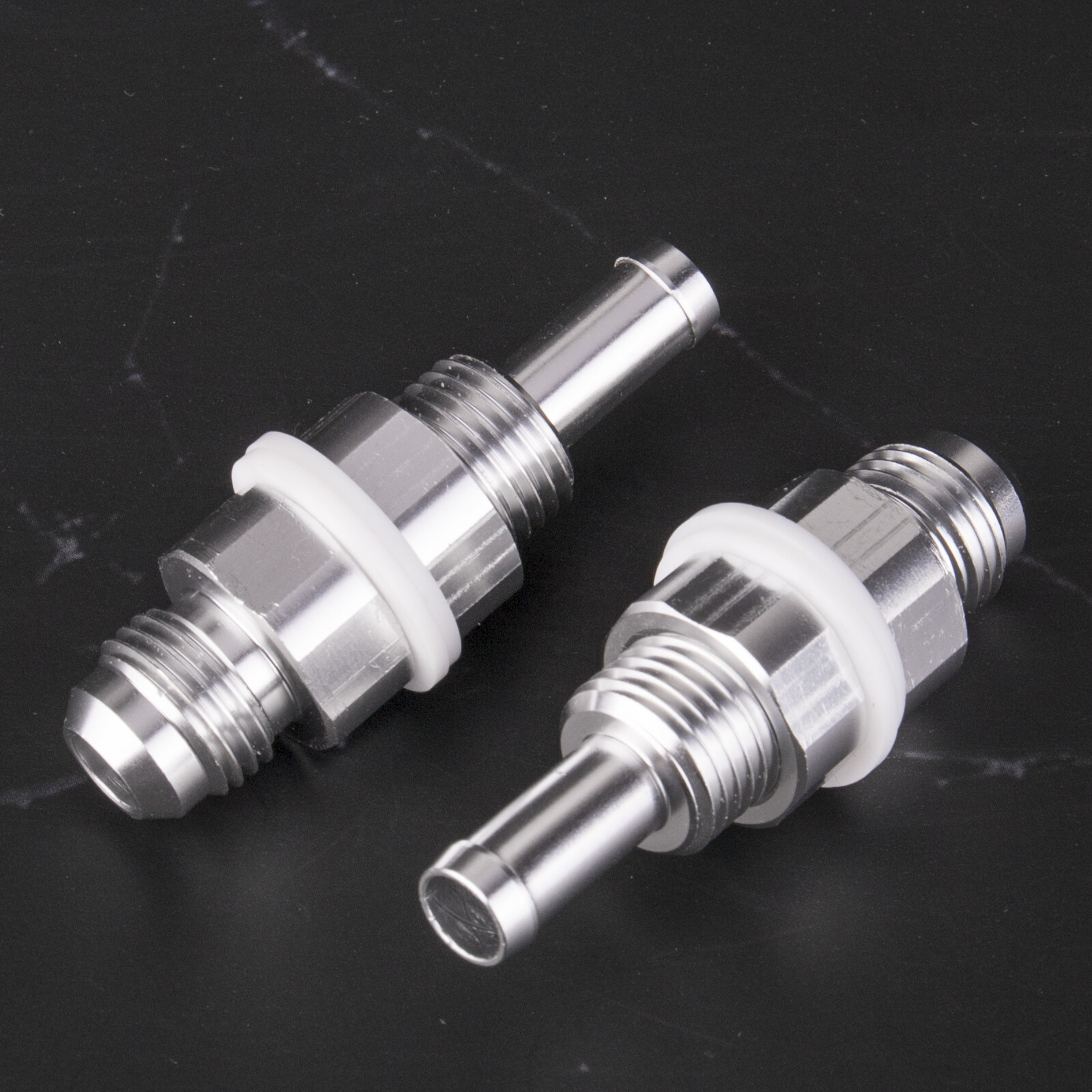 (2-Pack) -6AN Male Flare Bulkhead To 5/16 Hose Barb Fuel Tank Fitting 6an 6 AN