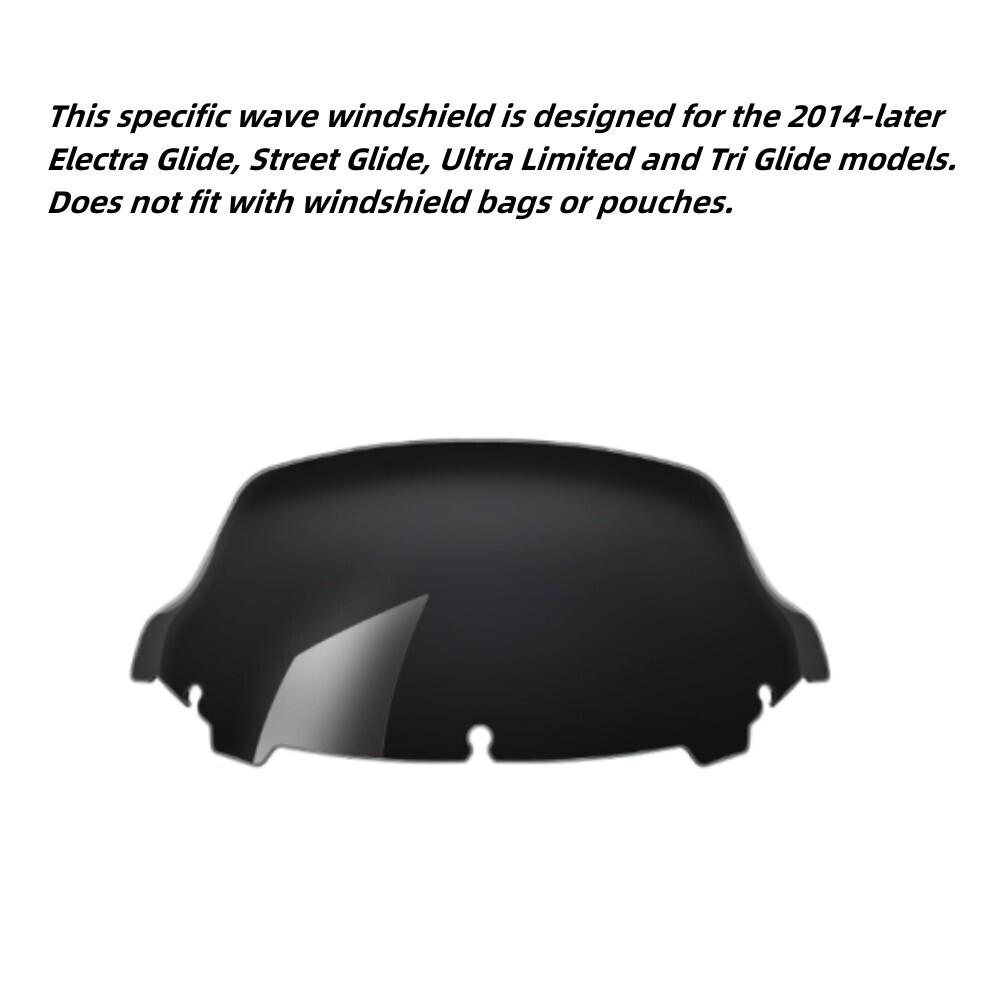 Black 10.5'' Windshield Windscreen For Harley Electra Glide Ultra Limited 2014+