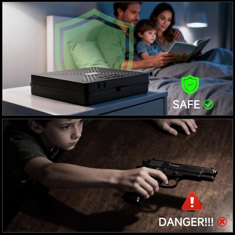 Handgun Safe Mechanical Combination 46 Customized Codes Compact Gun Storage Box