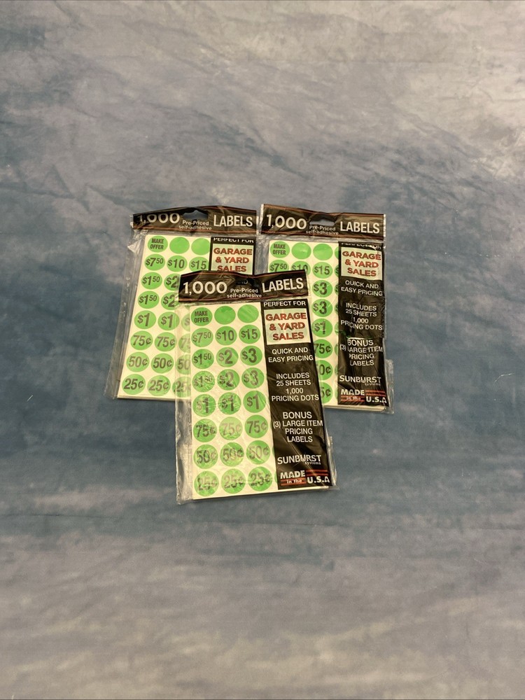 3 Pk. SUNBURST LABELS.. 3000 LABELS NEW..